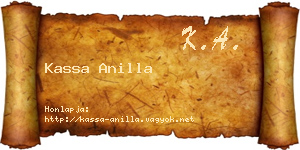 Kassa Anilla névjegykártya